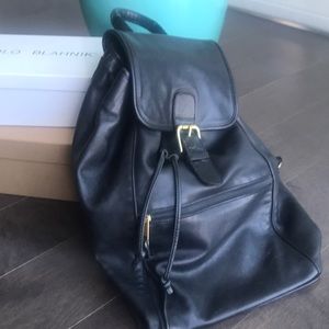 Full-size leather Coach backpack